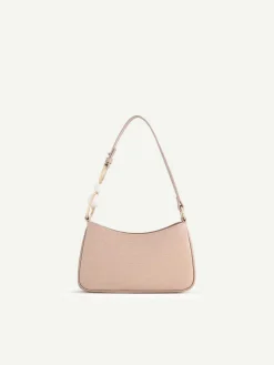 Acrylic Embellished Croc-Effect Embossed Shoulder Bag<PEDRO
