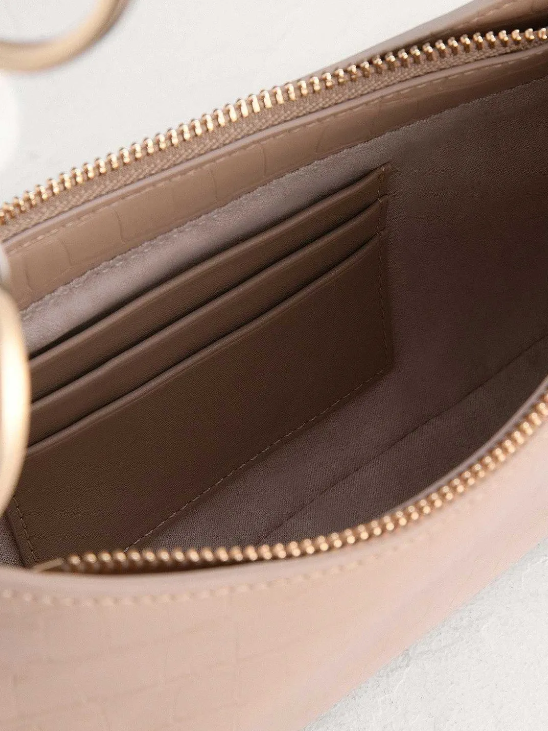 Acrylic Embellished Croc-Effect Embossed Shoulder Bag<PEDRO
