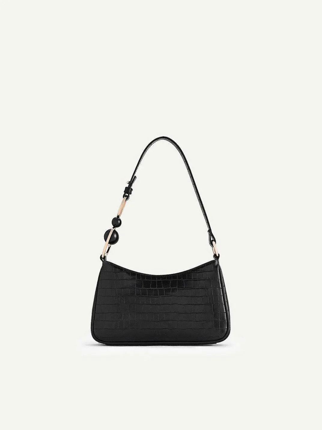 Acrylic Embellished Croc-Effect Embossed Shoulder Bag<PEDRO Outlet