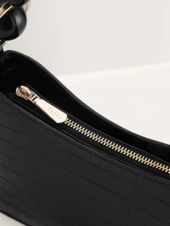 Acrylic Embellished Croc-Effect Embossed Shoulder Bag<PEDRO Outlet