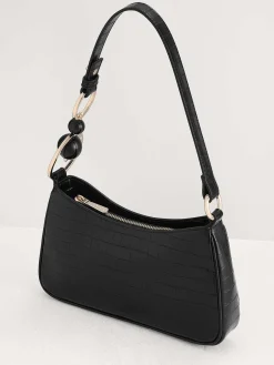 Acrylic Embellished Croc-Effect Embossed Shoulder Bag<PEDRO Outlet