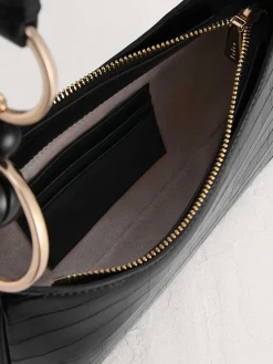 Acrylic Embellished Croc-Effect Embossed Shoulder Bag<PEDRO Outlet