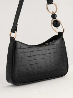 Acrylic Embellished Croc-Effect Embossed Shoulder Bag<PEDRO Outlet