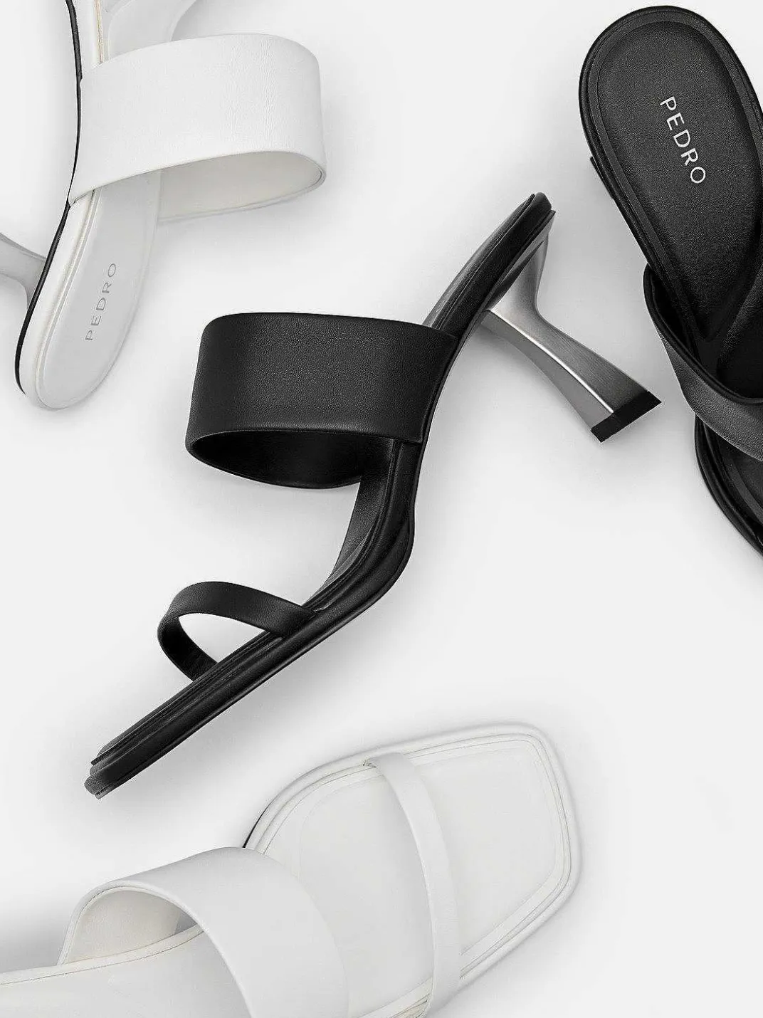 Amelie Leather Heel Sandals<PEDRO