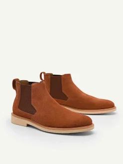 Camel Leather Ankle Boots<PEDRO
