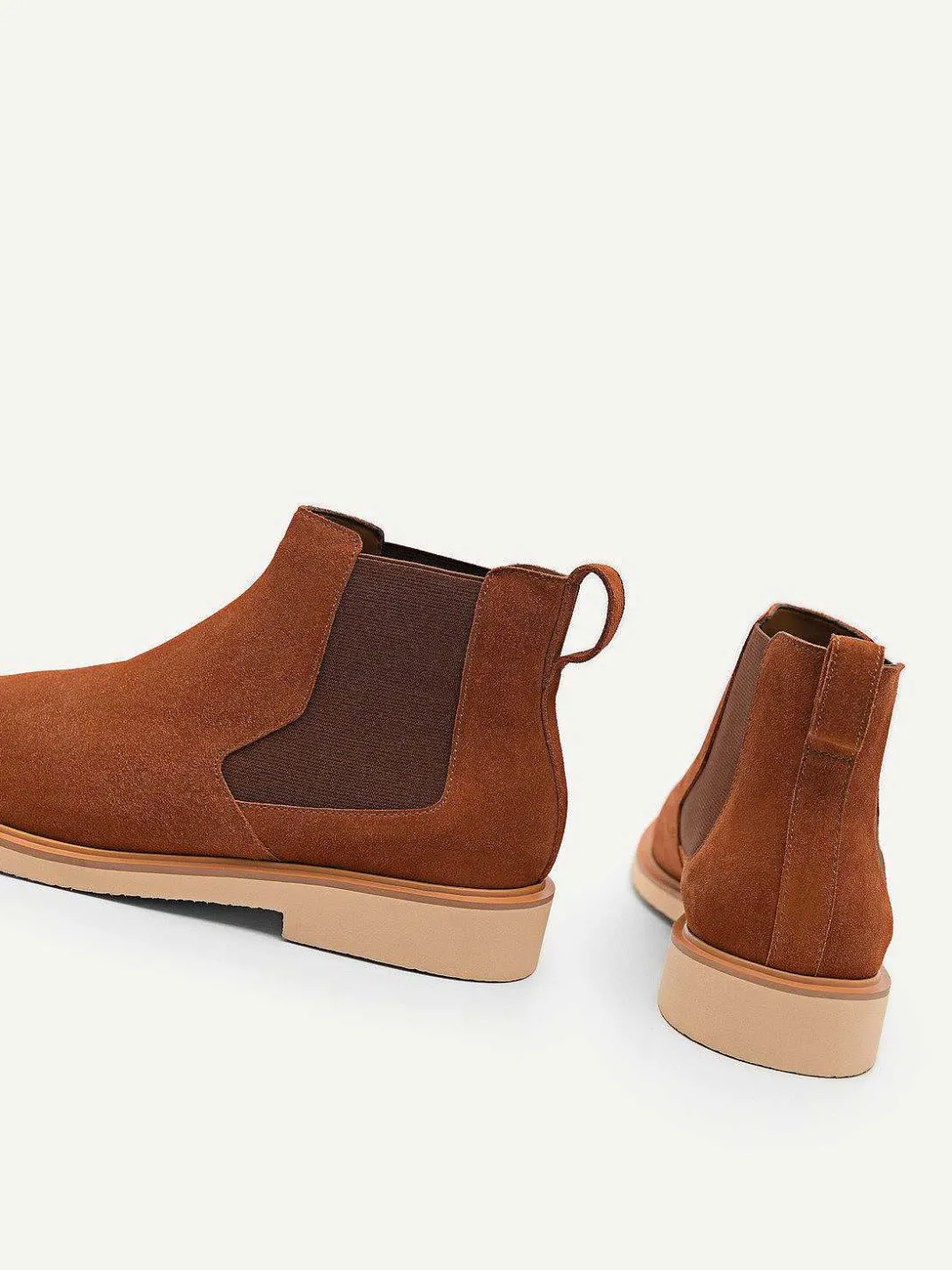 Camel Leather Ankle Boots<PEDRO