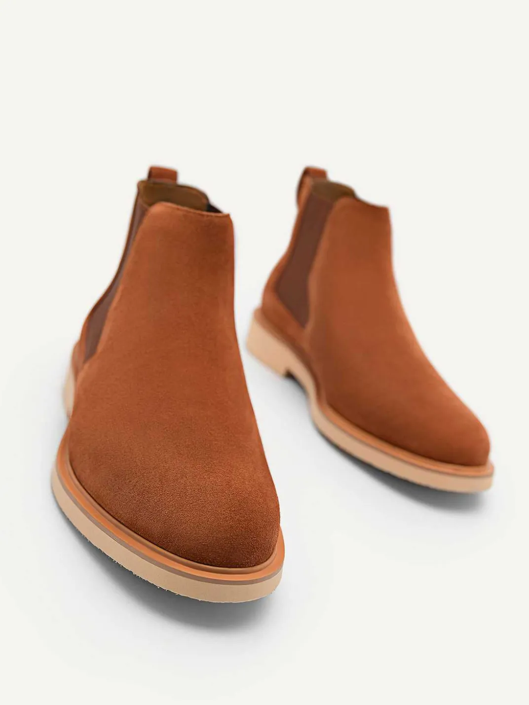 Camel Leather Ankle Boots<PEDRO