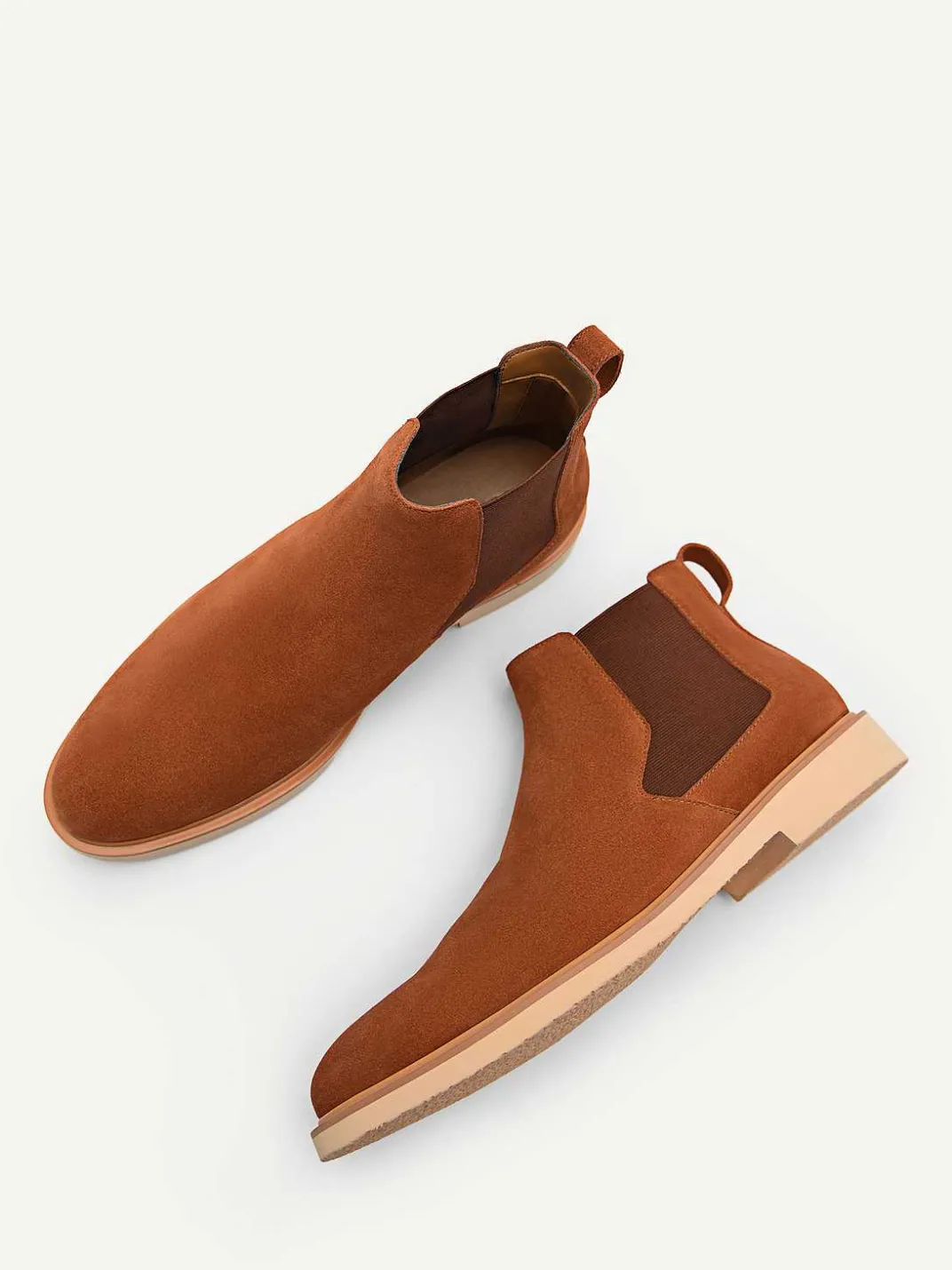 Camel Leather Ankle Boots<PEDRO