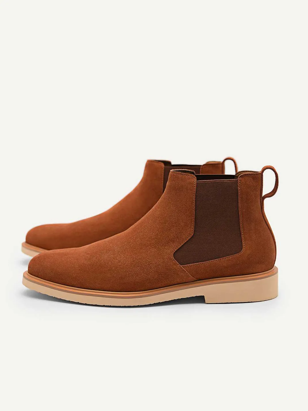 Camel Leather Ankle Boots<PEDRO