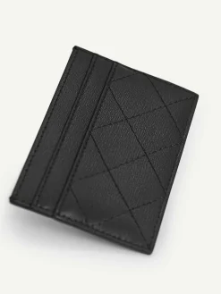 Cris-Cross Pattern Leather Cardholder<PEDRO Outlet