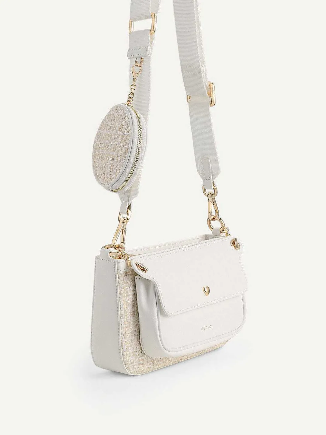 Dilone Houndstooth Double Flap Shoulder Bag<PEDRO Online