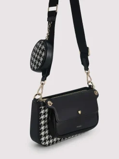 Dilone Houndstooth Double Flap Shoulder Bag<PEDRO Discount