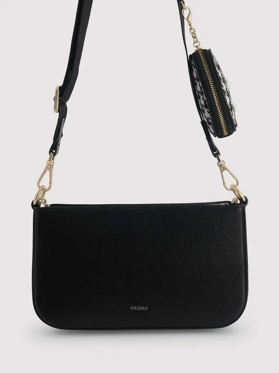 Dilone Houndstooth Double Flap Shoulder Bag<PEDRO Discount