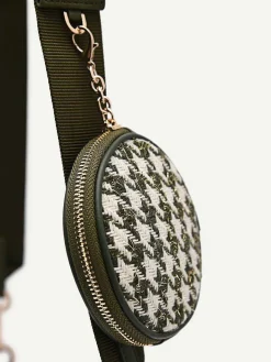 Dilone Houndstooth Double Flap Shoulder Bag<PEDRO New
