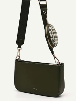 Dilone Houndstooth Double Flap Shoulder Bag<PEDRO New