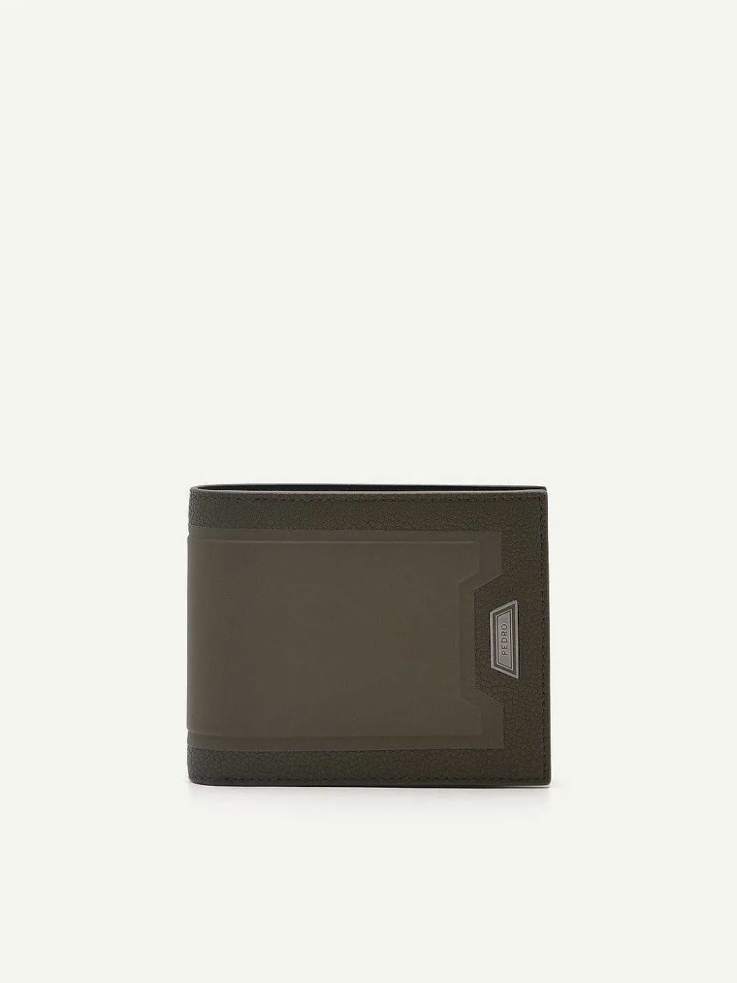 Embossed Leather Bi-Fold Flip Wallet<PEDRO