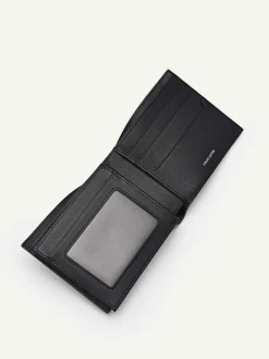 Embossed Leather Bi-Fold Flip Wallet<PEDRO