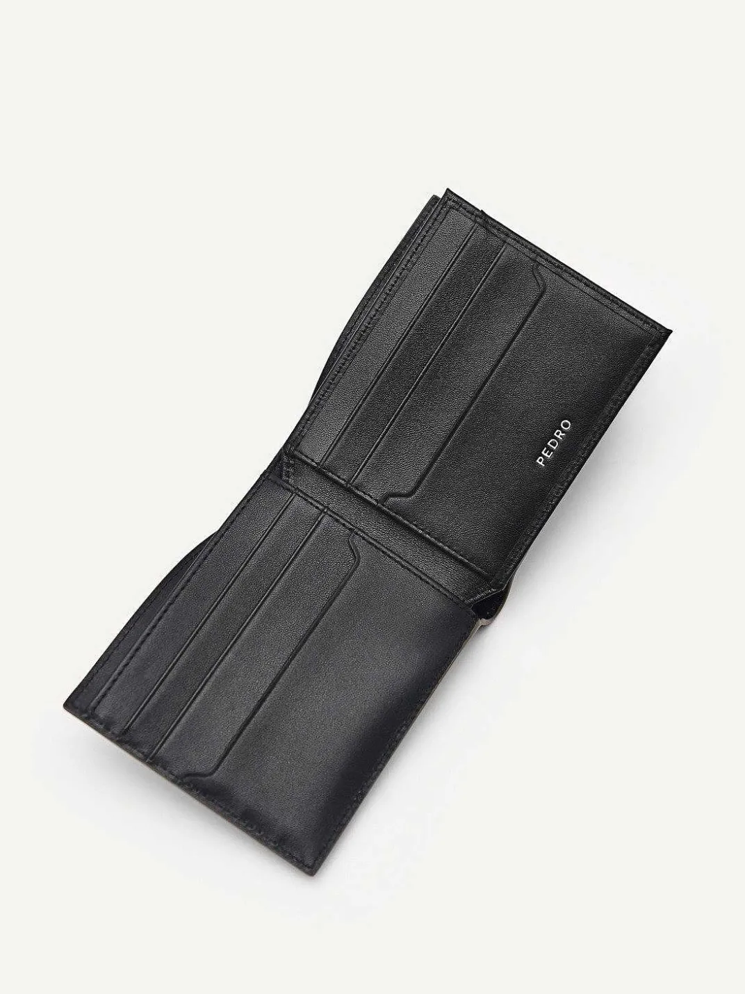 Embossed Leather Bi-Fold Flip Wallet<PEDRO