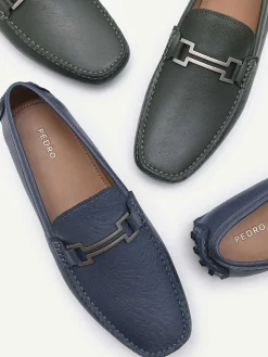 Embossed Leather Driving Shoes<PEDRO Clearance