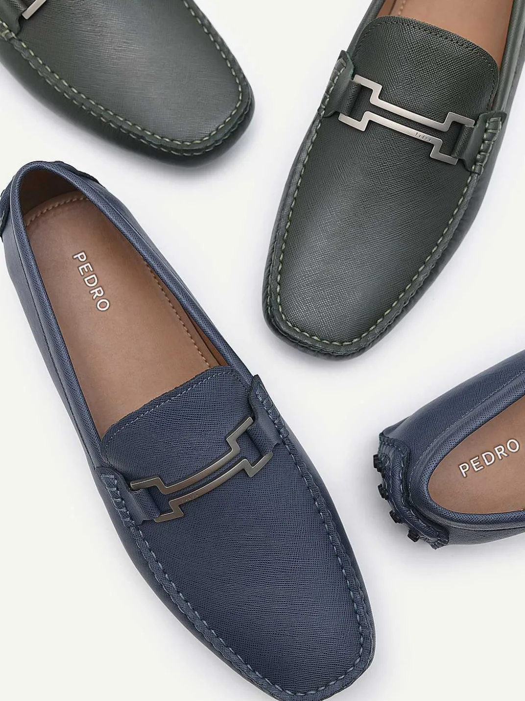 Embossed Leather Driving Shoes<PEDRO Clearance