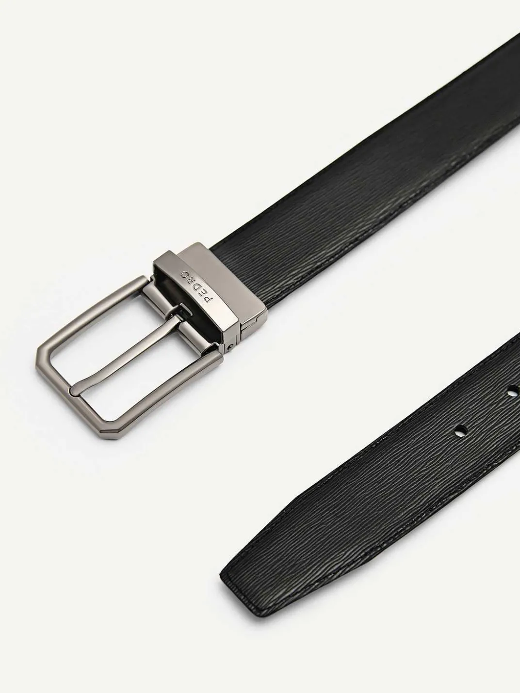 Embossed Leather Reversible Pin Belt<PEDRO Sale
