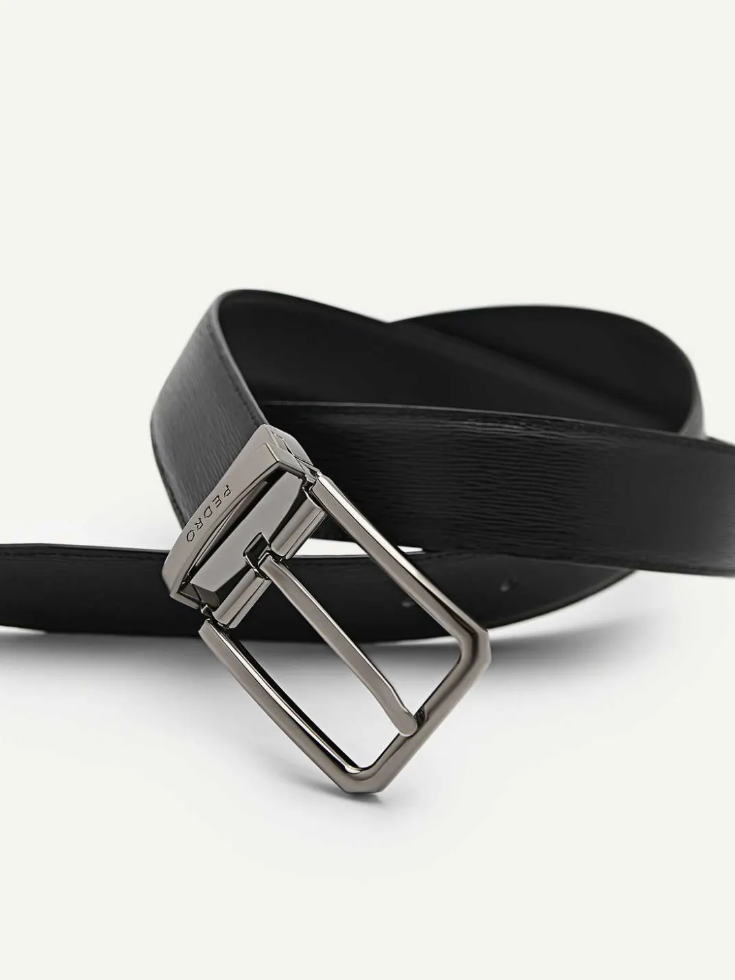Embossed Leather Reversible Pin Belt<PEDRO Sale