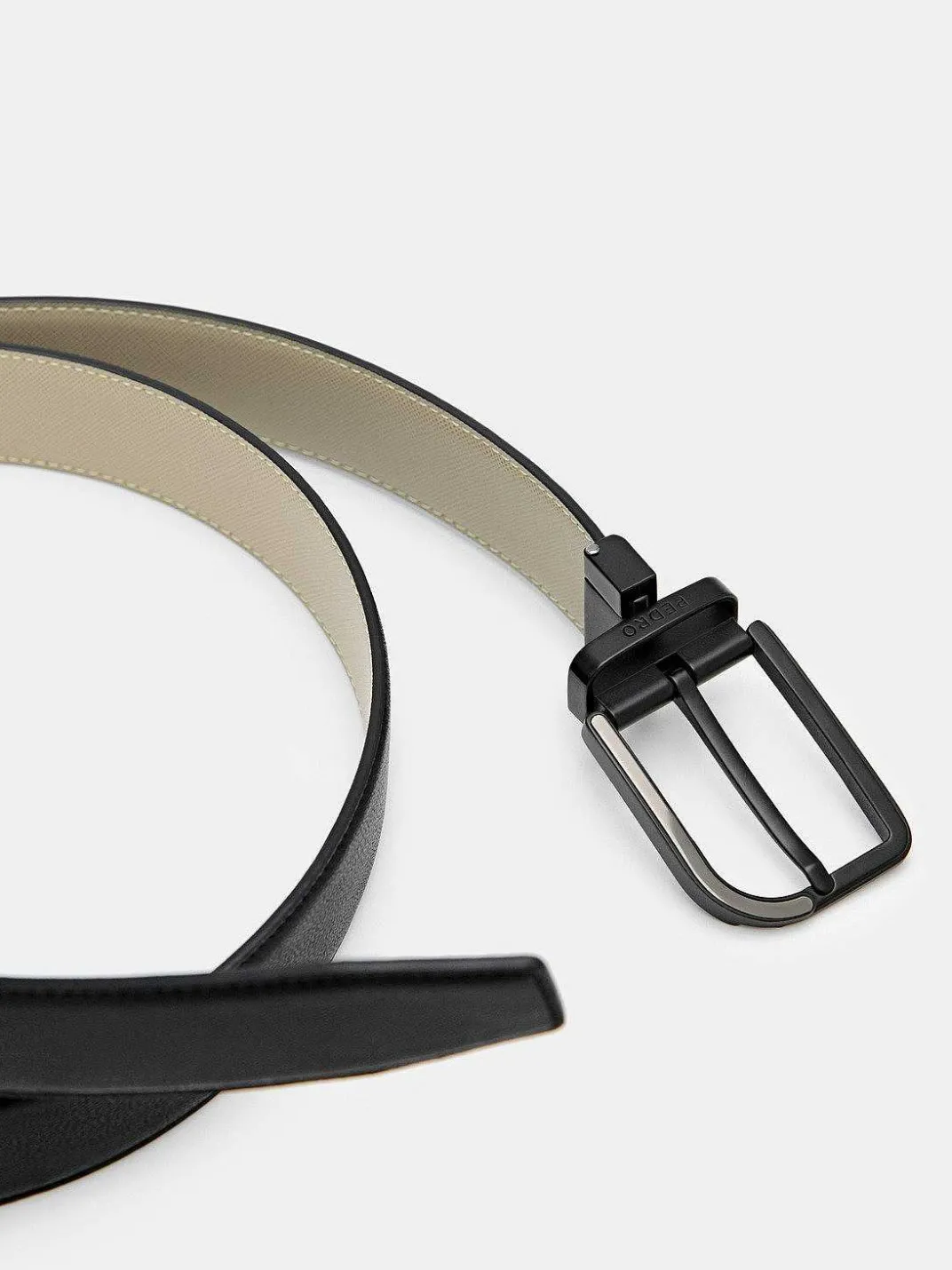 Embossed Leather Reversible Pin Belt<PEDRO Outlet