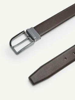 Embossed Leather Reversible Pin Belt<PEDRO Online