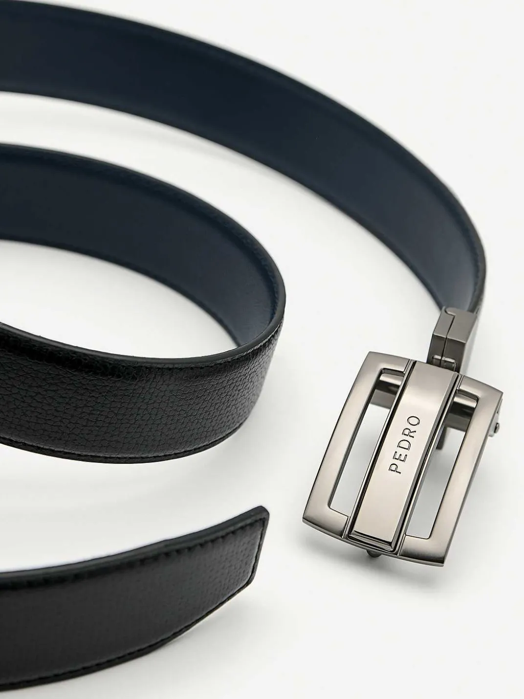 Embossed Leather Reversible Tang Belt<PEDRO Discount