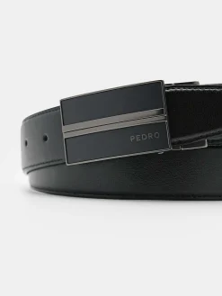 Embossed Leather Reversible Tang Belt<PEDRO Hot