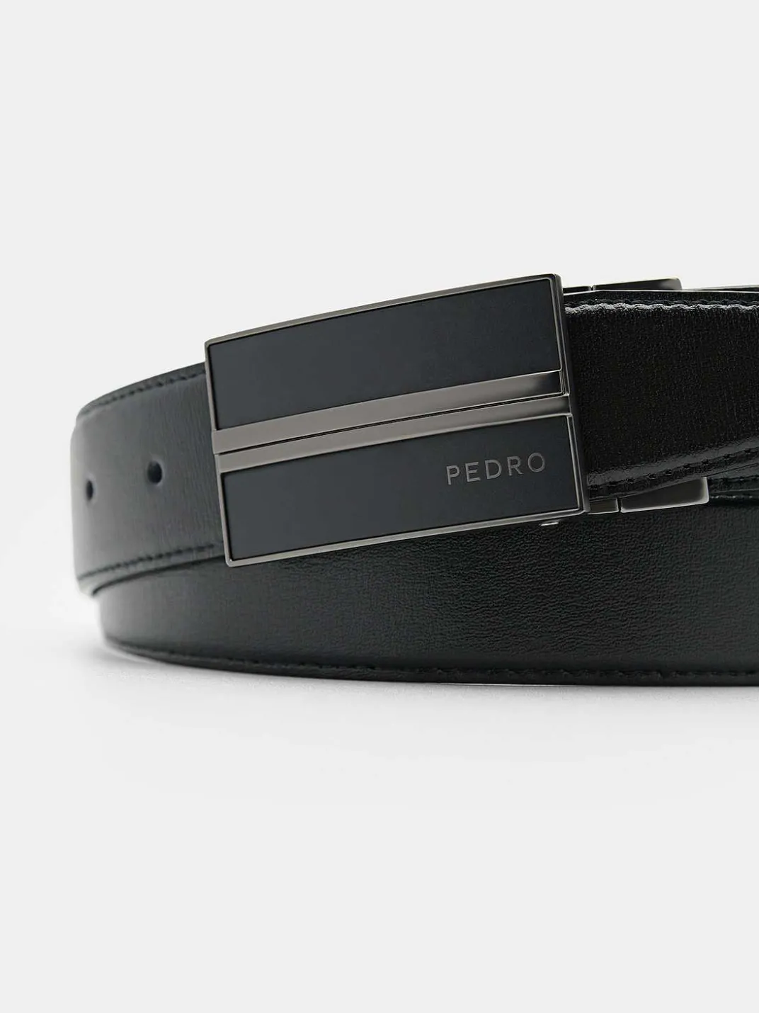 Embossed Leather Reversible Tang Belt<PEDRO Hot