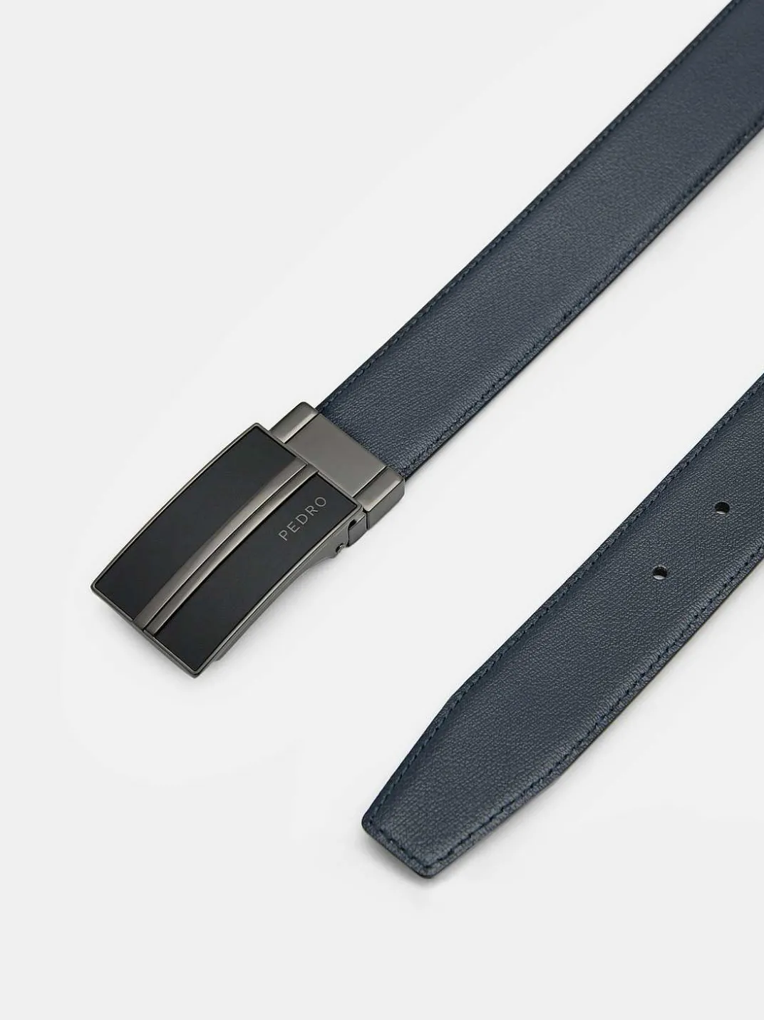 Embossed Leather Reversible Tang Belt<PEDRO Hot