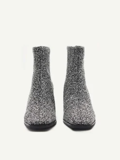 Eva Tweed Heel Ankle Boots<PEDRO