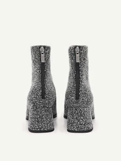 Eva Tweed Heel Ankle Boots<PEDRO