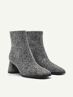Eva Tweed Heel Ankle Boots<PEDRO