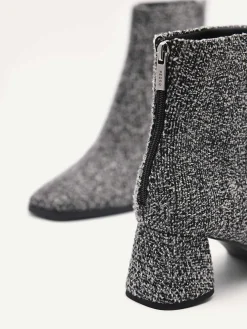 Eva Tweed Heel Ankle Boots<PEDRO