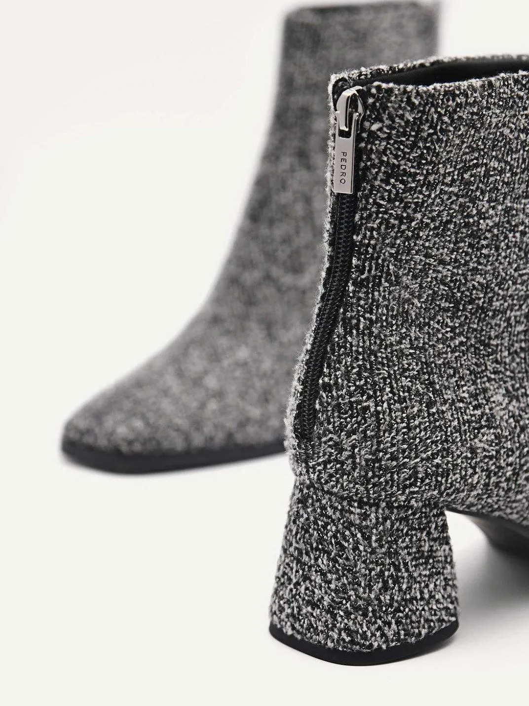 Eva Tweed Heel Ankle Boots<PEDRO