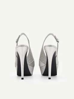 Glitter Slingback Heel Sandals<PEDRO New
