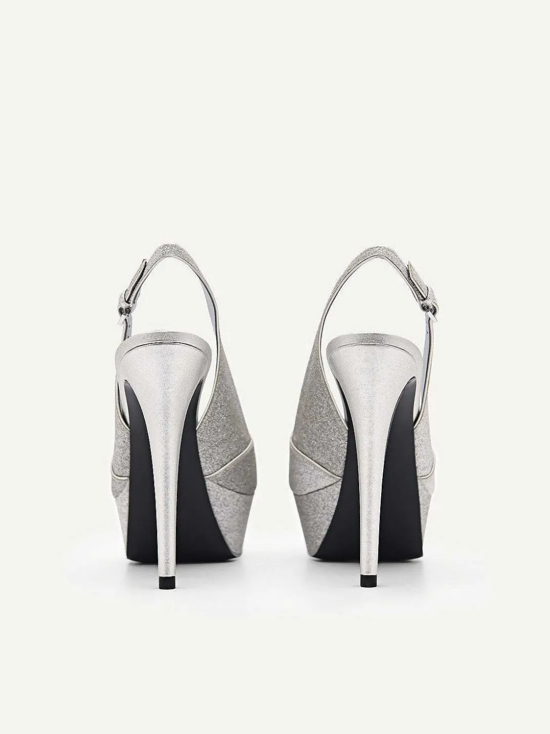 Glitter Slingback Heel Sandals<PEDRO New