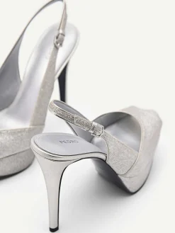 Glitter Slingback Heel Sandals<PEDRO New