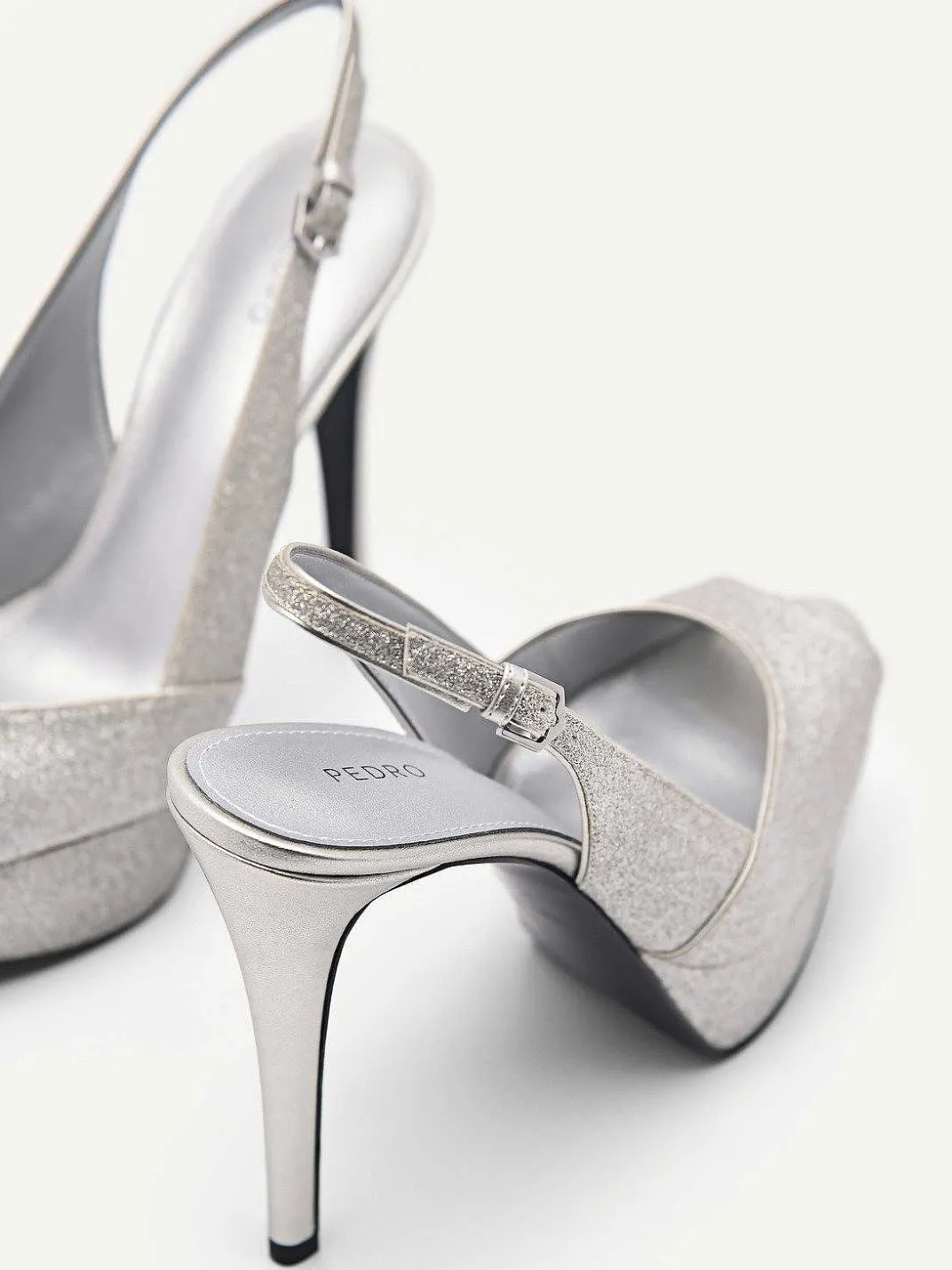 Glitter Slingback Heel Sandals<PEDRO New