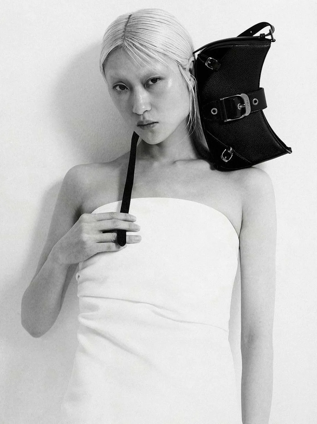 Helix Leather Shoulder Bag<PEDRO