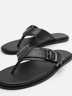 Helix Leather Thong Sandals<PEDRO