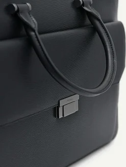 Henry Textured Leather Briefcase<PEDRO