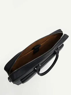 Henry Textured Leather Briefcase<PEDRO