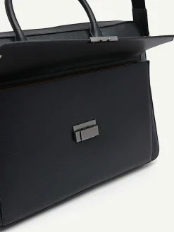 Henry Textured Leather Briefcase<PEDRO