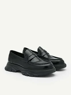 Hybrix Leather Penny Loafers<PEDRO Hot