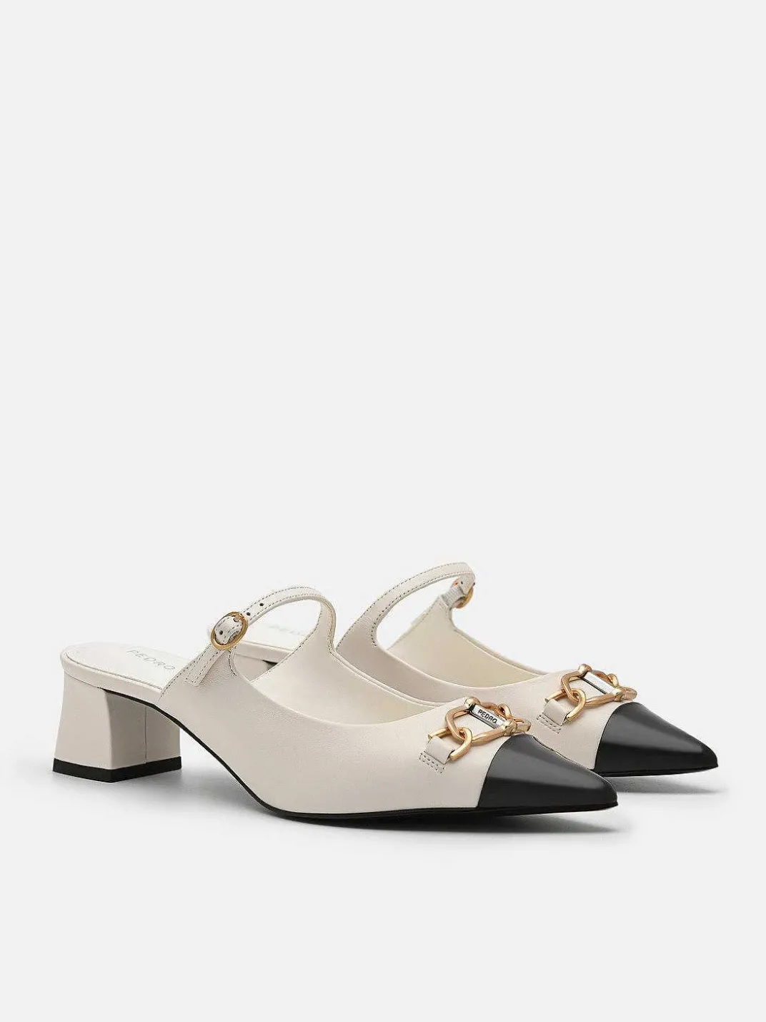 Jean Leather Heel Mules<PEDRO Discount