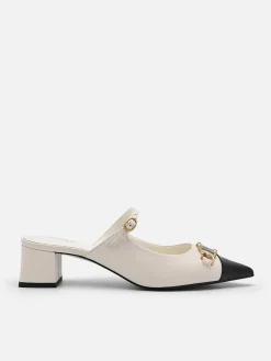 Jean Leather Heel Mules<PEDRO Discount