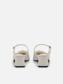 Jean Leather Heel Mules<PEDRO Discount